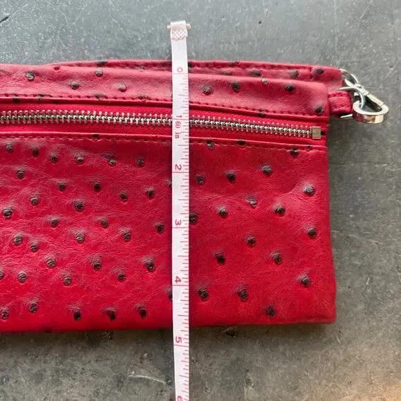 Vintage Y2k Red Crocodile Clutch Mini Wristlet Wallet Preppy Americana Purse - Picture 4 of 5